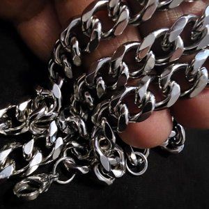 New Big Stainless Cuban Link Steel 11mm Thick Bracelet (Unisex)